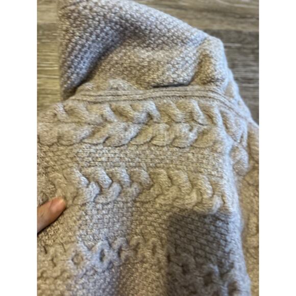 Inis Crafts Sz small Ireland Merino Wool Sweater Poncho Cape Tan Fisherman Beige - Picture 5 of 8